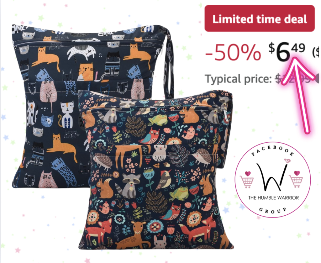 set of 2 waterproof, reusable wet/dry bags!